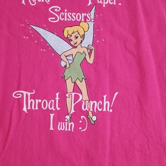 Disney Tinkerbell / Graphic T-Shirt / Unisex / 3XL / Black Green / Funny Rock Pa - Picture 3 of 4